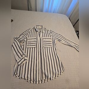 Mine Women's Blouse with Navy and White Stripes